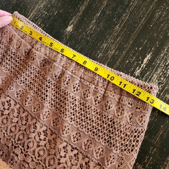 Vtg Solitaire Maxi Skirt Womens S Lace Tiered Western Cowgirl Gypsy Boho Brown - Picture 7 of 14